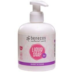Сладък, ароматен, плодов течен сапун за нежно измиване на ръцете, лицето и тялото oт biobabycare.bg