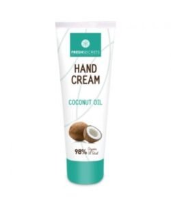 Fresh Secrets Крем за ръце с кокос с 98% натурални съставки. Крем за ръце с подхранващо кокосово масло и хидратиращи съставки oт biobabycare.bg