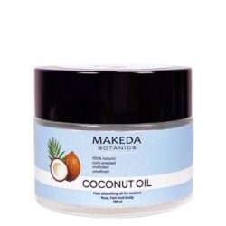 Кокосово Масло Coconut Oil - Чистото масло на Makeda Botanics от кокос е с приятен, тропически аромат на кокосов орех, попива лесно в кожата и косата, което го прави много лесно и удобно за приложение oт biobabycare.bg
