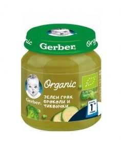 Био пюре от грах, броколи и тиквички от Gerber от www.biobabycare.bg