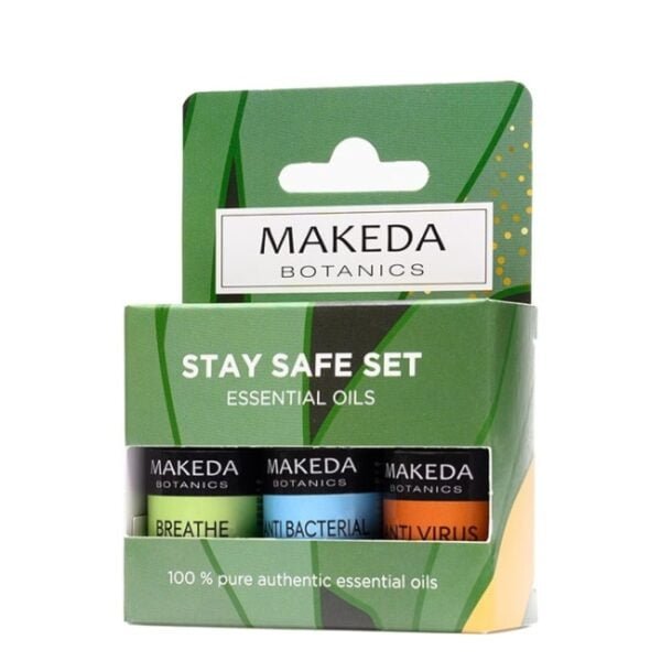 Комплект За Ароматерапия Stay Safe Set включва необходимите масла, за да направи организма по-устойчив в периоди на вируси, да възпрепятства развиването на инфекции oт biobabycare.bg